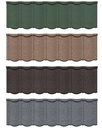 1340 mm x 420 mm Kovová taška potažená kamenem Střešní taška Zin Traditional Bond Pro komunity
