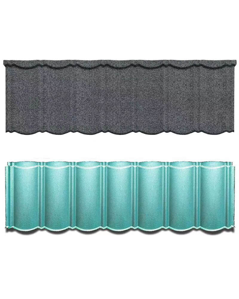 1340 mm x 420 mm Kovová taška potažená kamenem Střešní taška Zin Traditional Bond Pro komunity